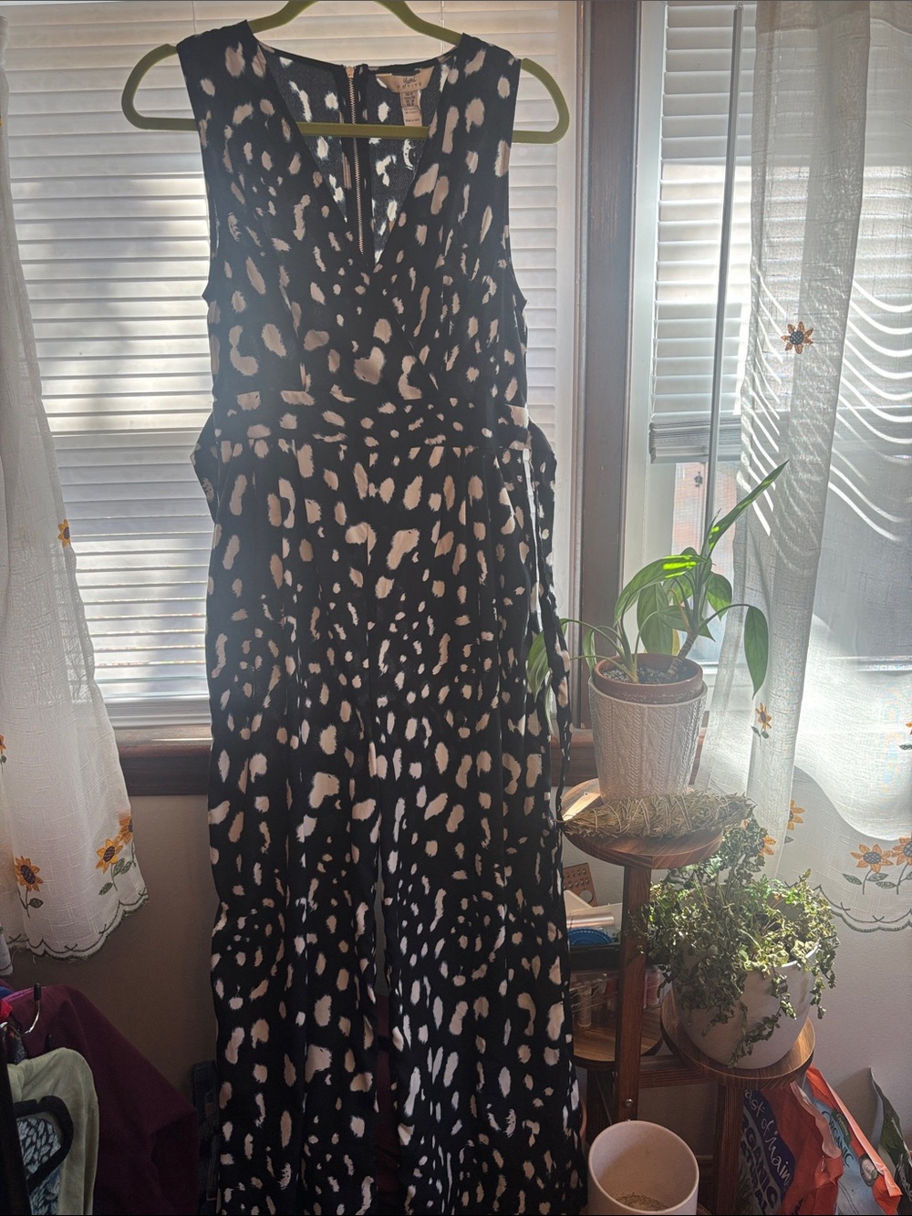 Sleeveless Black/Navy Printed jumpsuit